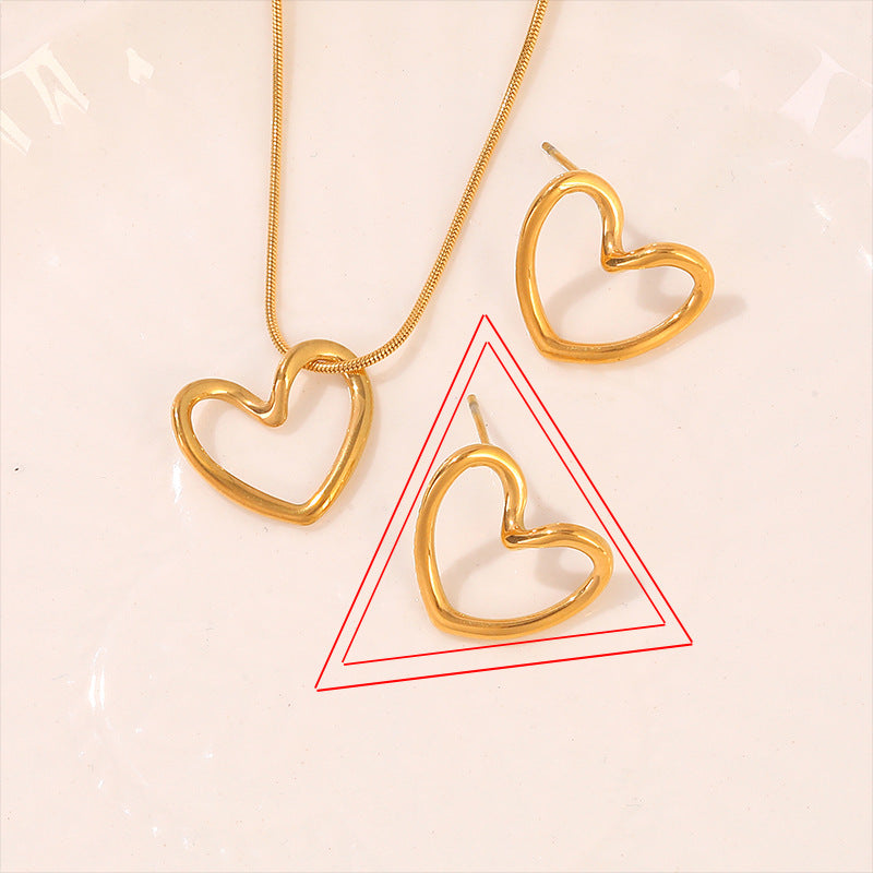 Wholesale Titanium Steel twisted heart necklace