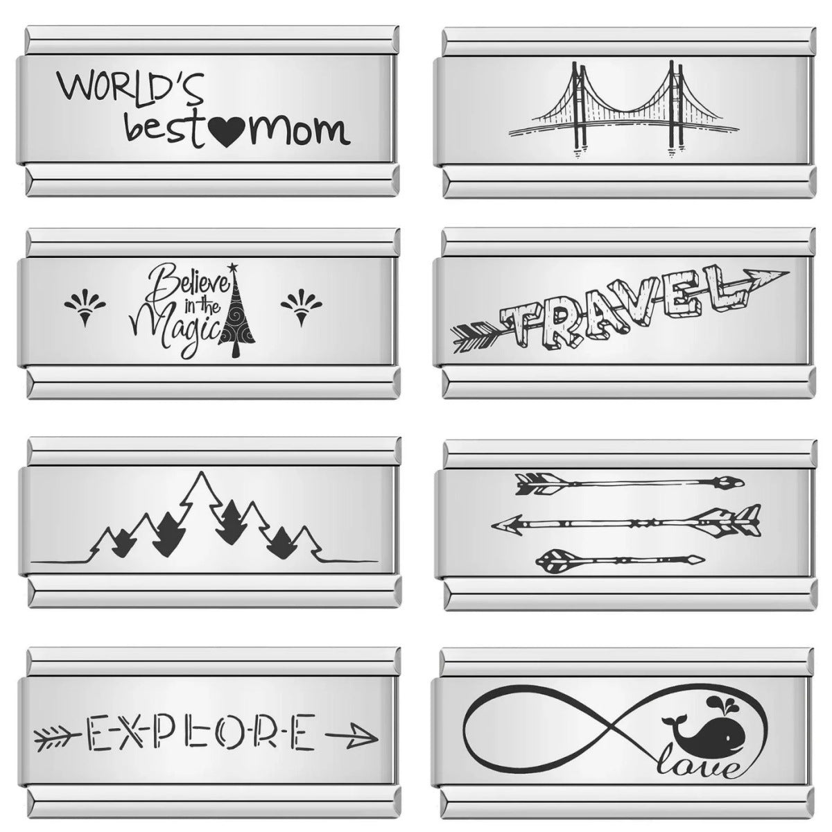 Wholesale Italian Charm Bracelet 9mm DIY Splicing Removable Long Stainless Steel Composable Bracelet