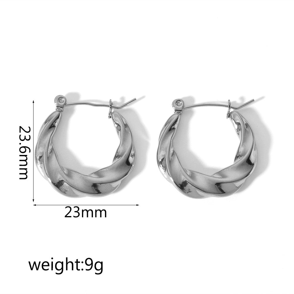 Wholesale Stainless Steel Geometric Stripe Earrings