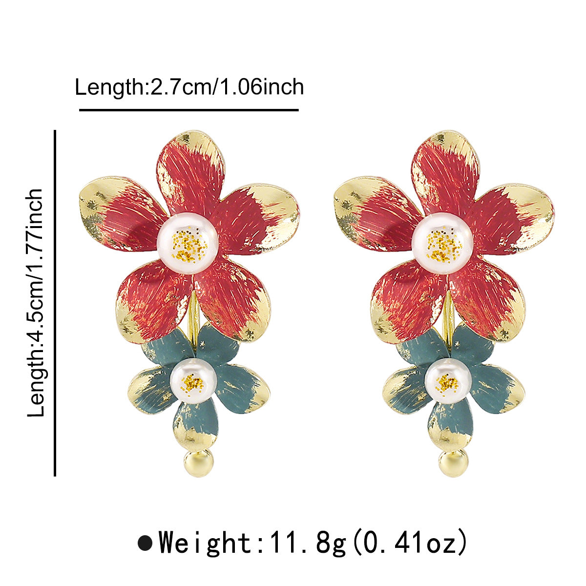 Wholesale enamel flower exquisite earrings