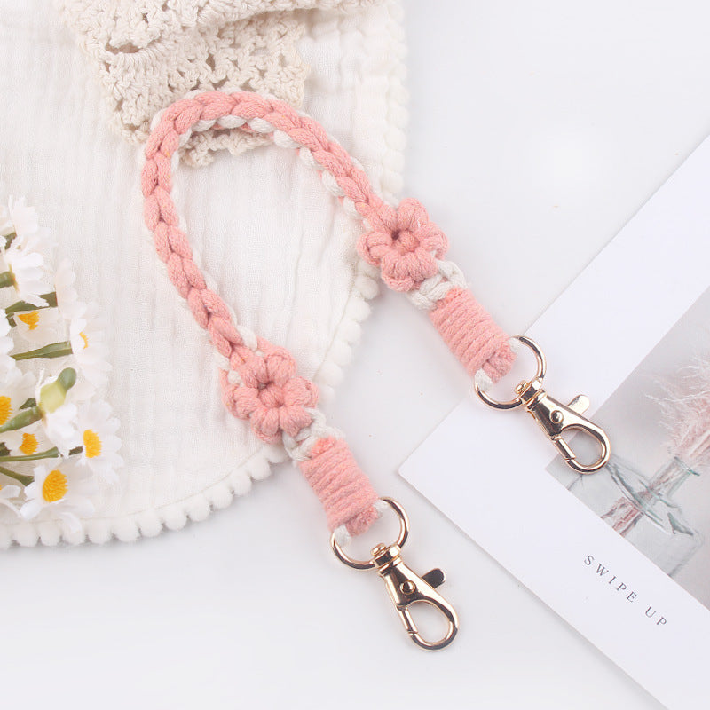 Wholesale creative handmade woven flower daisy pattern cup set cup rope cup accessories