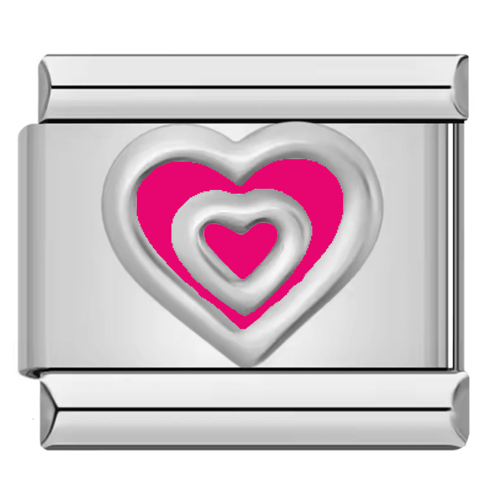 Wholesale  Italian Charm Bracelet 9mm DIY  colorful dripping double-layer Creative Stainless Steel Composable Bracelet