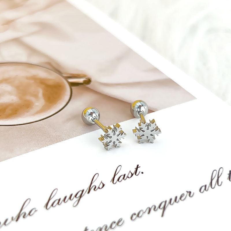 Wholesale Titanium Steel Stylish Heart  Star Screw-Back Cartilage Stud