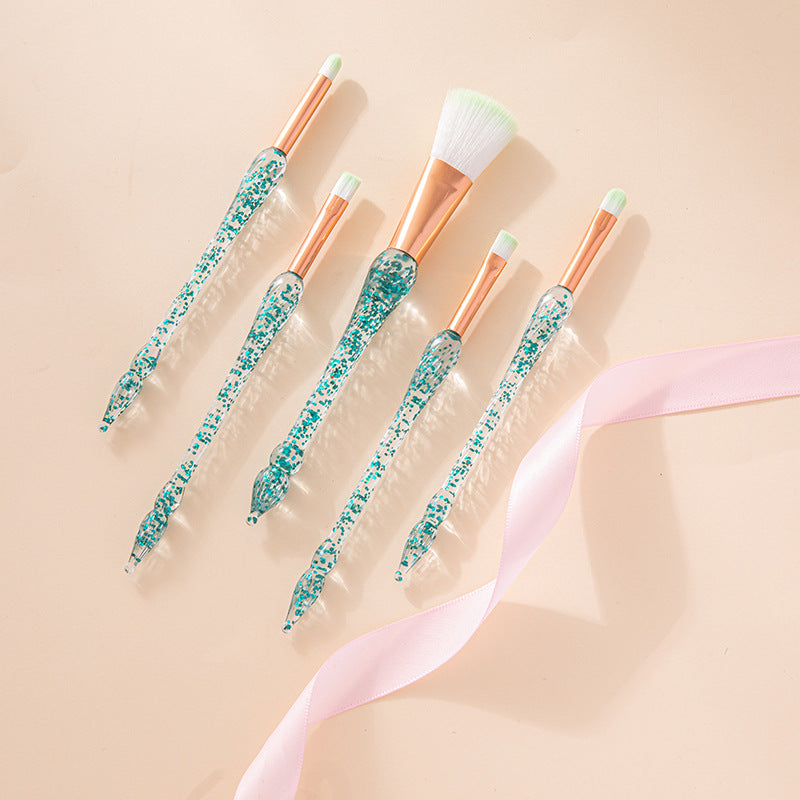 Wholesale 5pcs/pack Glitter Crystal Cone Portable Makeup Brush Eye Shadow Concealer Brush Beauty Makeup Tools ACC-MB-JiuRan003