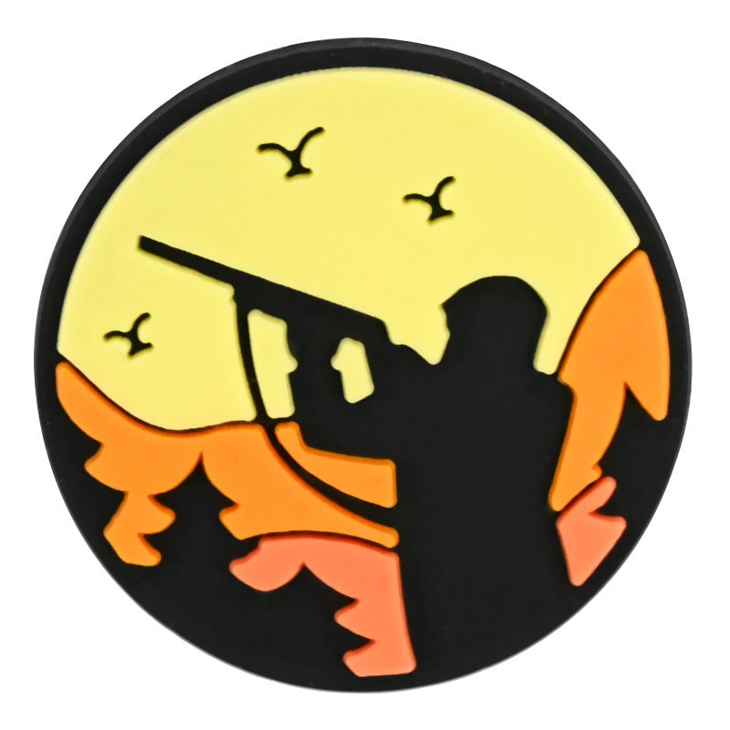 Wholesale Random 100pcs Creative  hunting series   PVC Soft Rubber Shoe Buckle Decoration