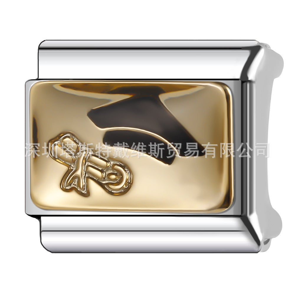 Wholesale  Italian Charm Bracelet 9mm DIY Single Section Creative Stainless Steel Composable Bracelet