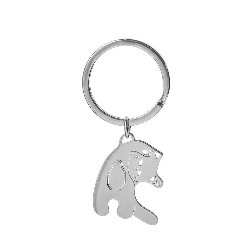 Wholesale Cartoon Heart Cat Stainless Steel Keychains ACC-KC-JinZhu012