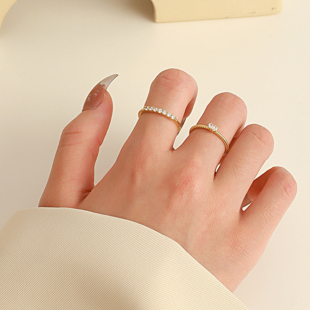 Wholesale gold   love zircon exquisite ring