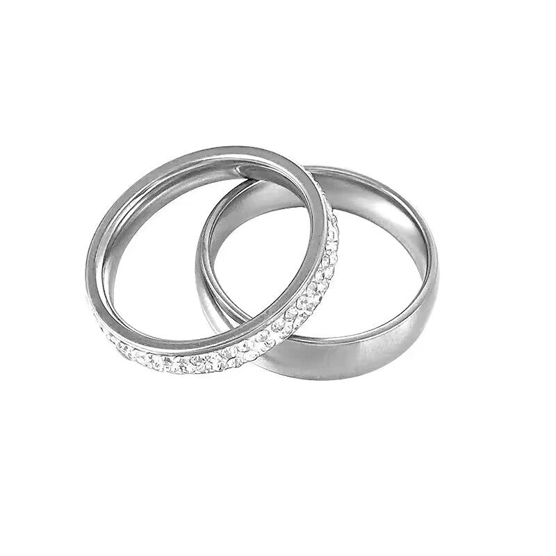 Wholesale Niche Couple Titanium Steel Ring ACC-RS-BanLan007