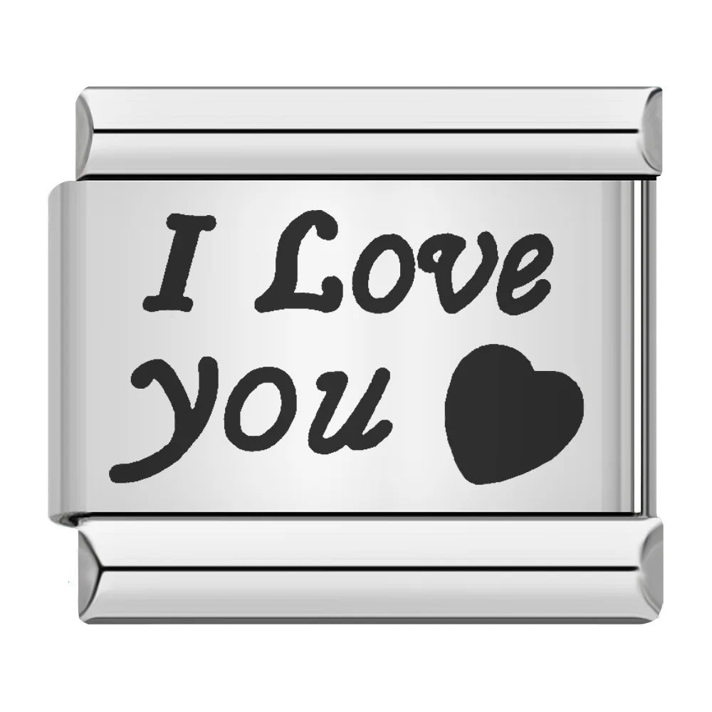 Wholesale Stainless Steel Laser Engraved Pattern Italian Module Bracelet DIY Fashion Jewelry Accessory
