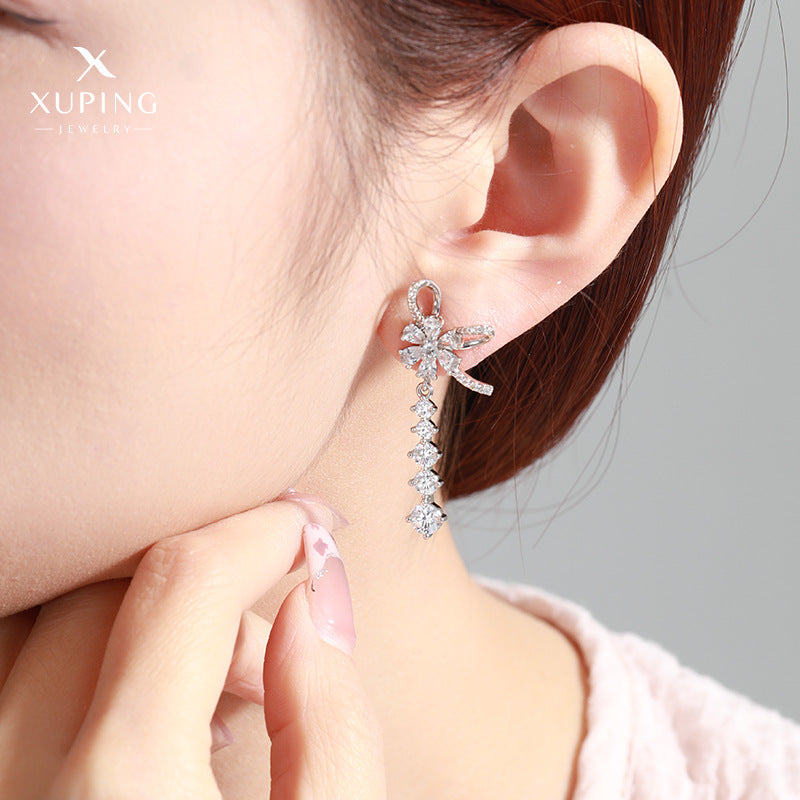 Wholesale  Bow Tassel Earrings Light Luxury  Earrings