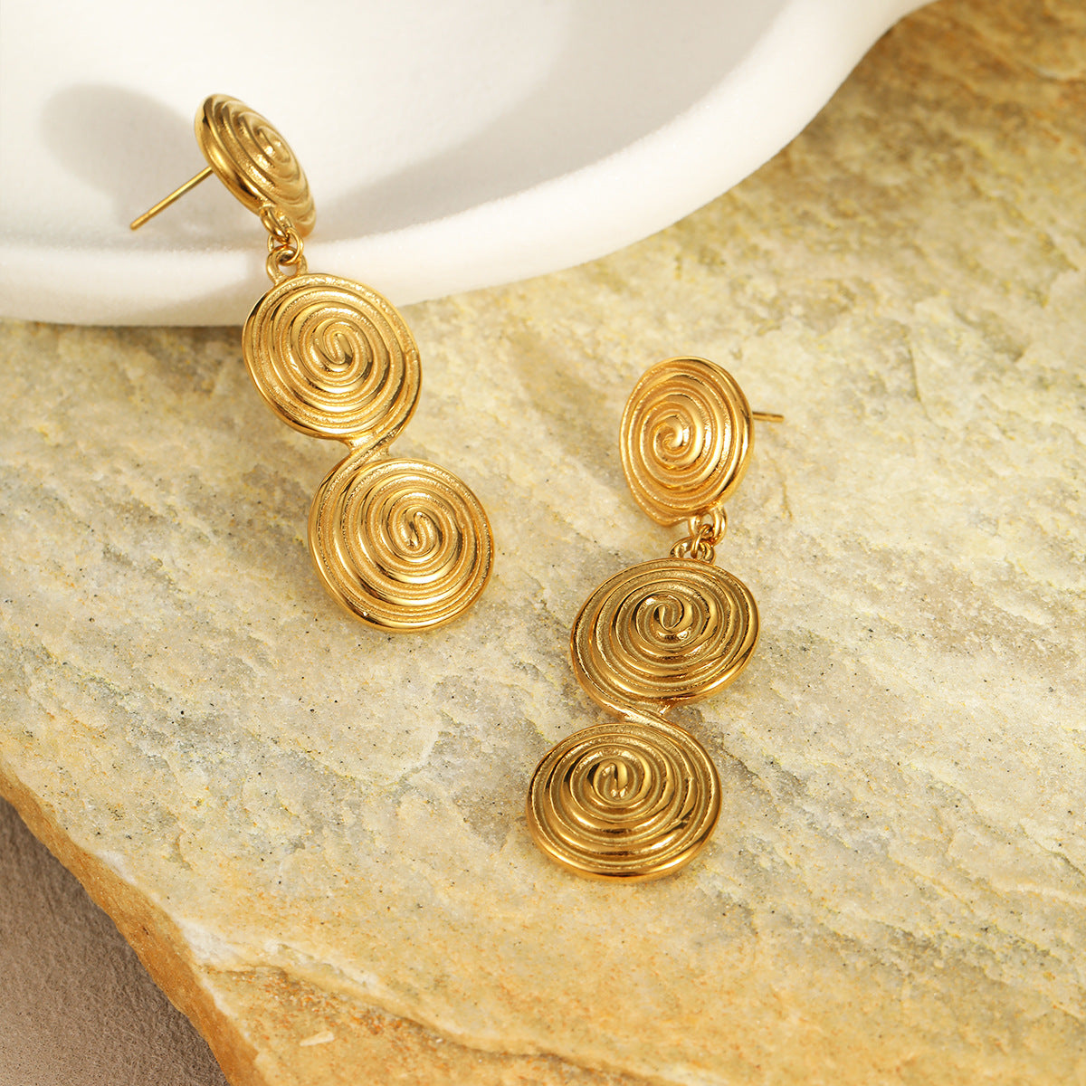 Wholesale  thread ring earrings stainless steel earrings