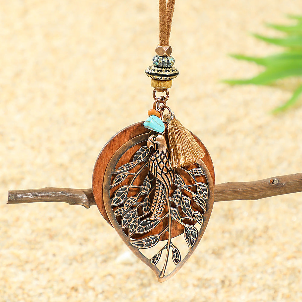 Wholesale Retro Ethnic Style Hollow Leaf Butterfly Dragonfly Necklace Zinc Alloy Fashion Jewelry Accessory