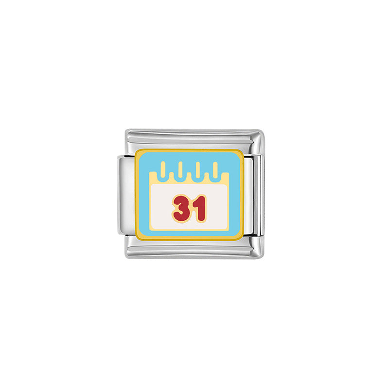 Wholesale Italian Charm Bracelet 9mm DIY Splicing Removable Creative Pattern Stainless Steel Composable Bracelet