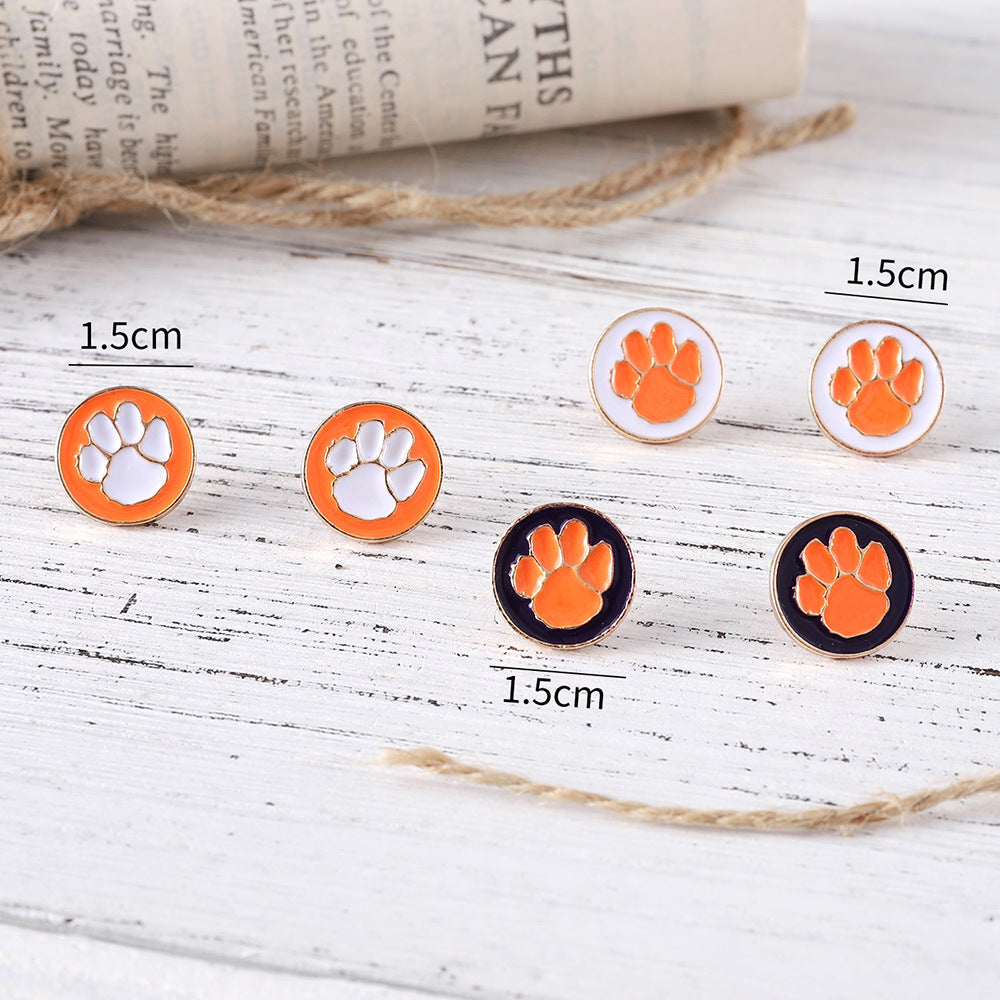 Wholesale  Cute Color Dog Claw Round Earrings