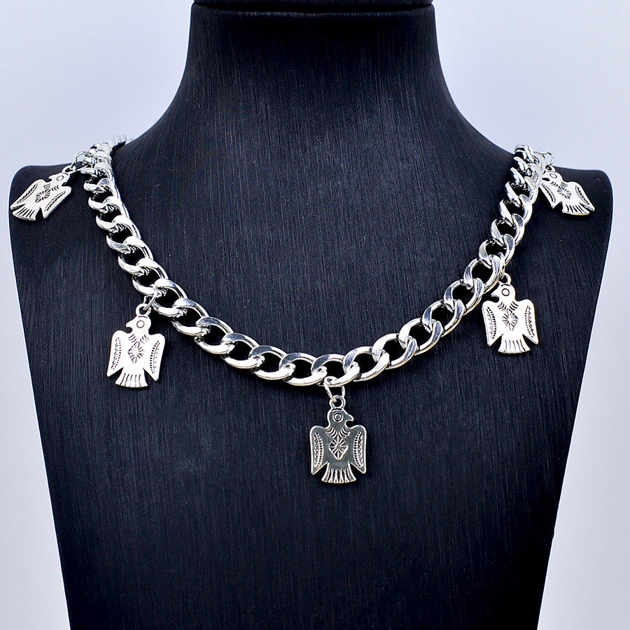 Wholesale Stylish  Skull Demon Teeth Pendant Necklace Silver Tone Zinc Alloy Gothic Chic Jewelry Accessory