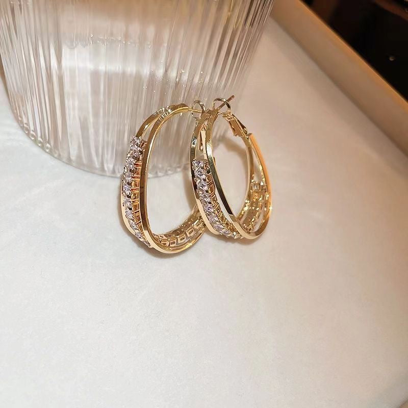 Wholesale Light Luxury Metal Hoop Earrings