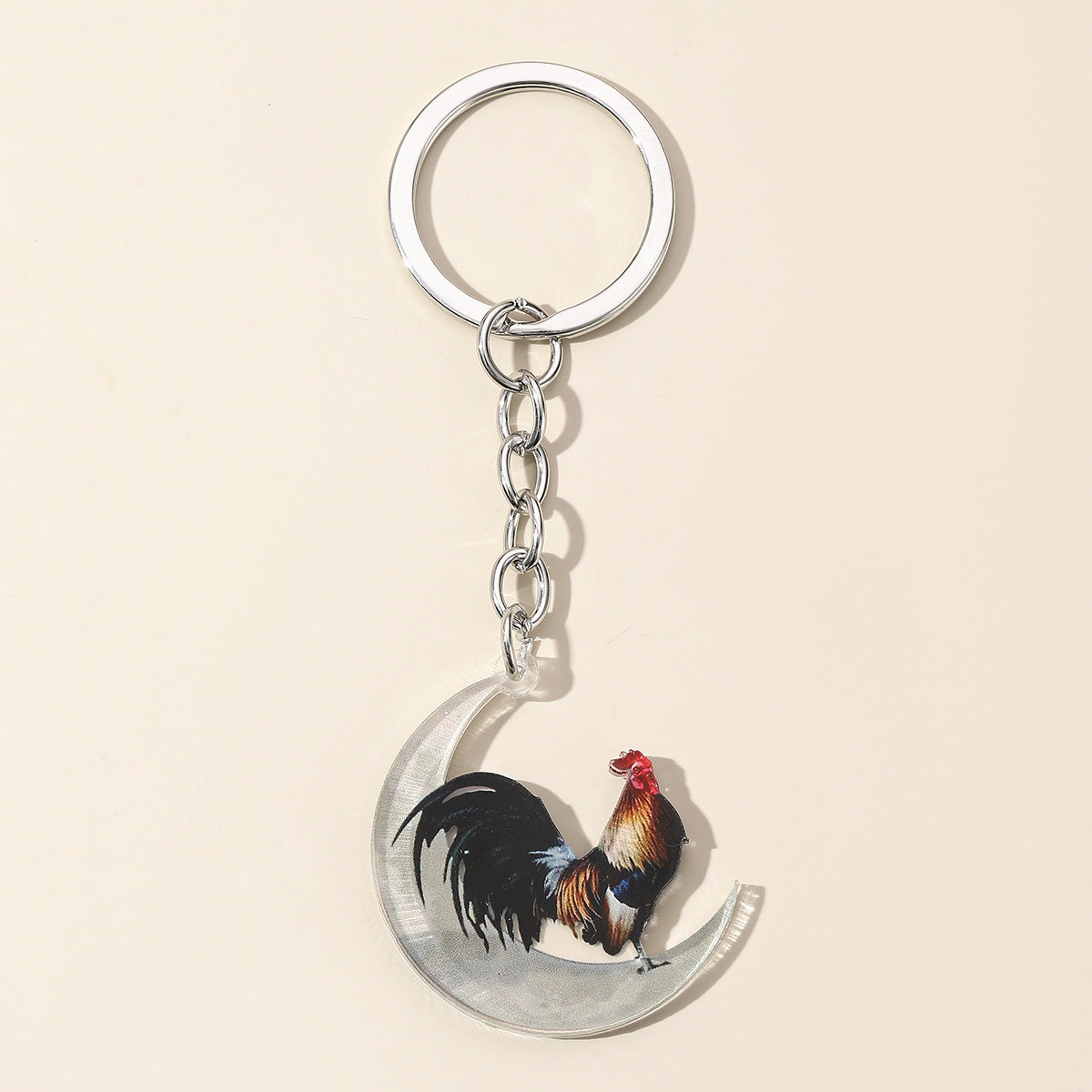 Wholesale Color Printed Pet Chicken Acrylic Keychain ACC-KC-HuiWen015