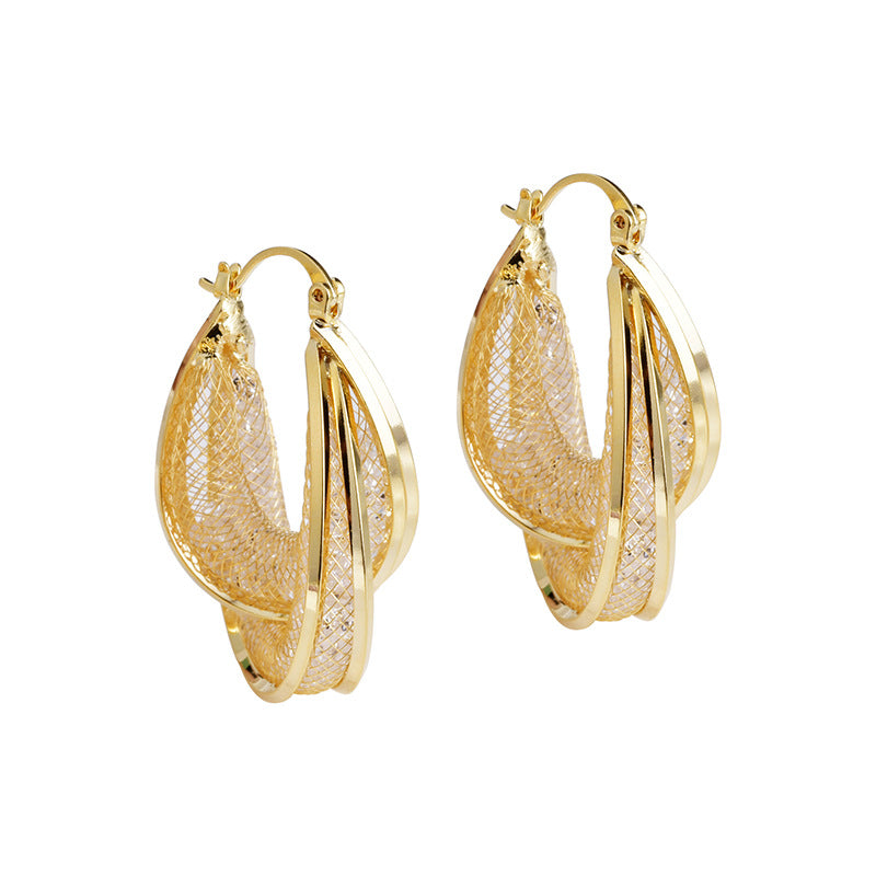 Wholesale  Light Luxury High-end Super Flash Crystal Ear Buckle Earrings