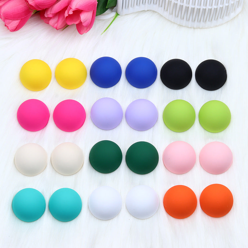 Wholesale 12 Color Round Circle Stereo Spray Paint Earrings