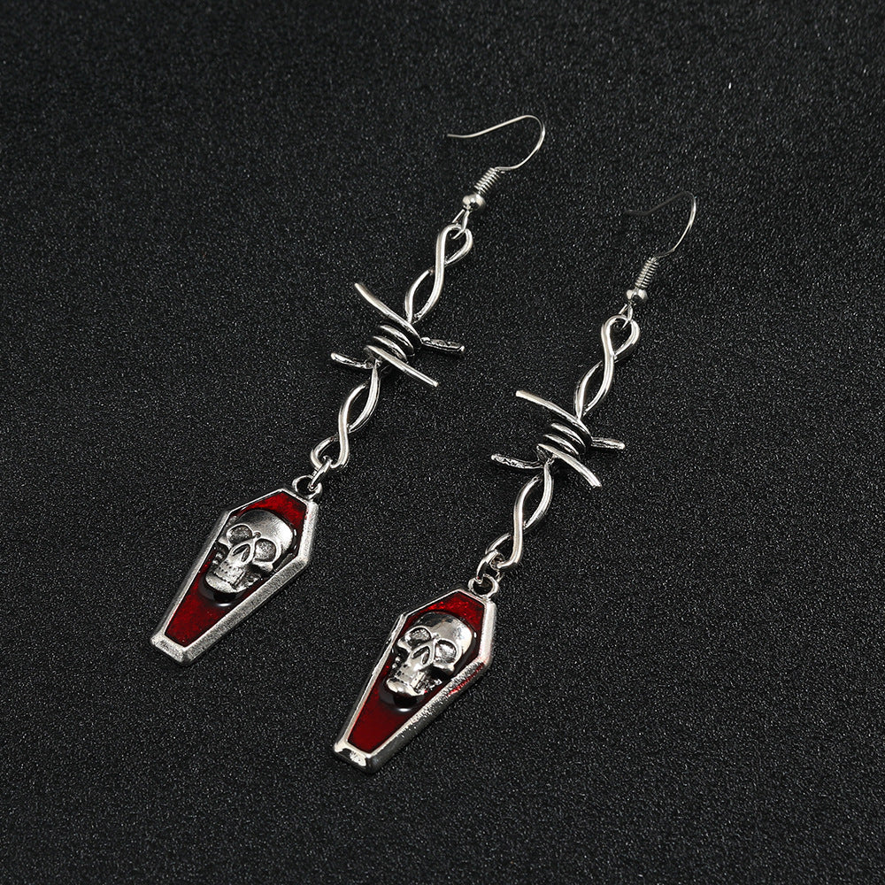 Wholesale Gothic Skull Drop Earrings for Women  Party Fashion Accessory