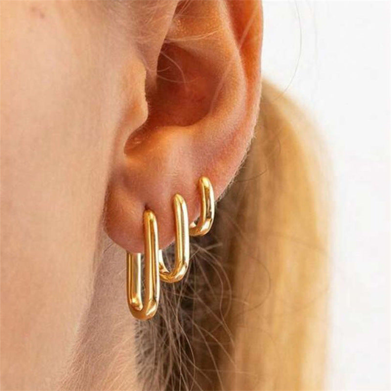Wholesale Circular alloy punk earrings