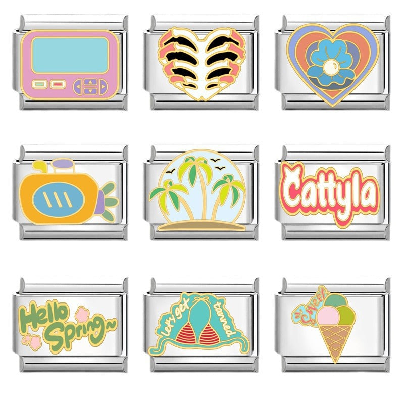 Wholesale  Italian Beaded Bracelet 9mm DIY Splicing Removable Vintage Stainless Steel Combinable Bracelet