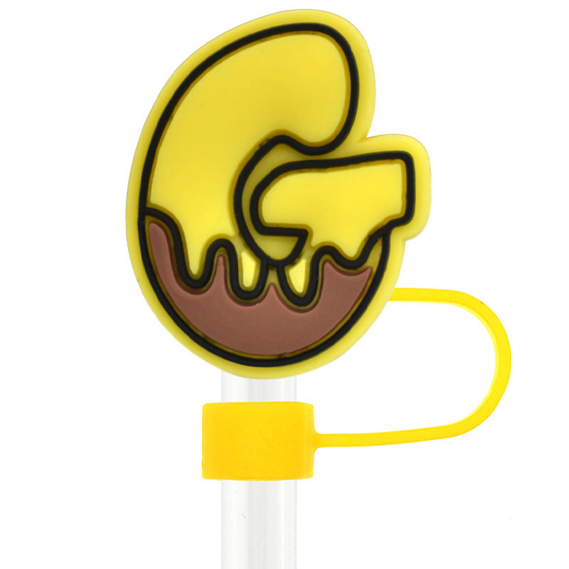 Wholesale Random 100pcs Bee Letters 10mm Straw Tube Cap ACC-SCR-RYY068