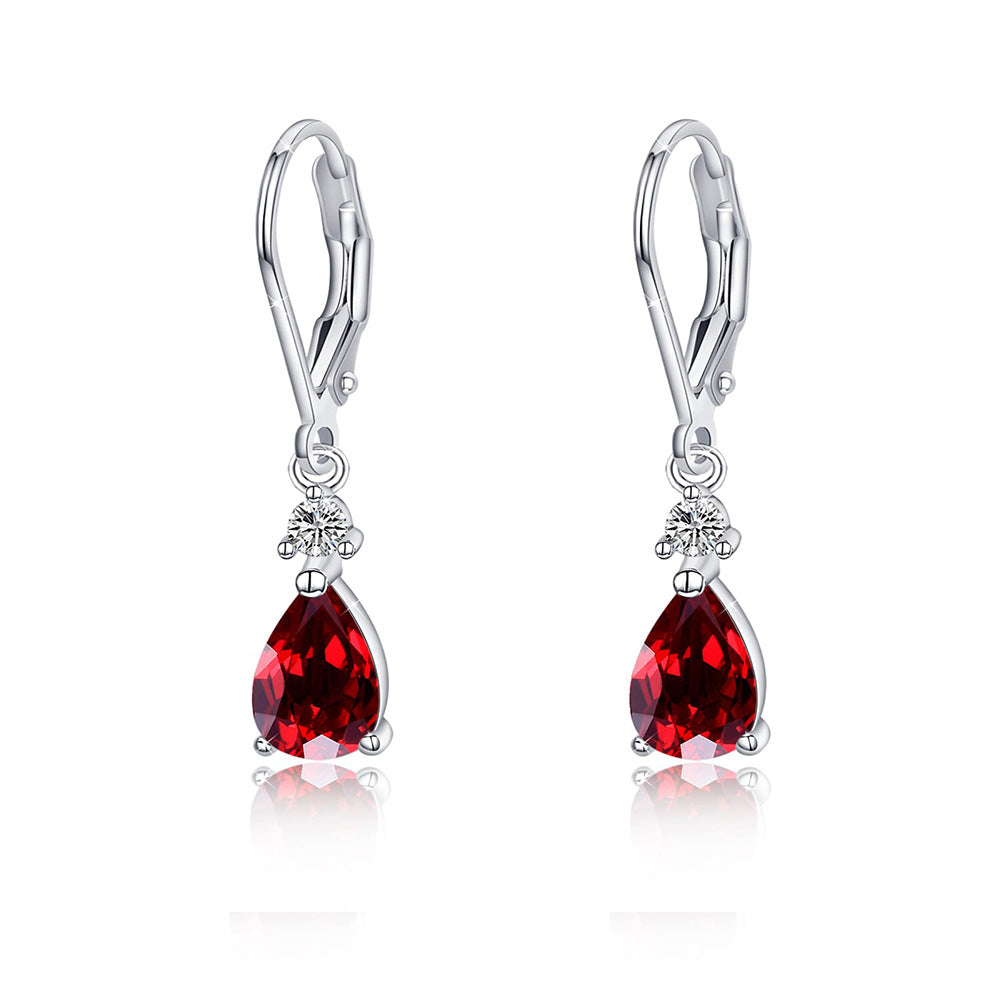 Wholesale light luxury water drop copper zircon earrings