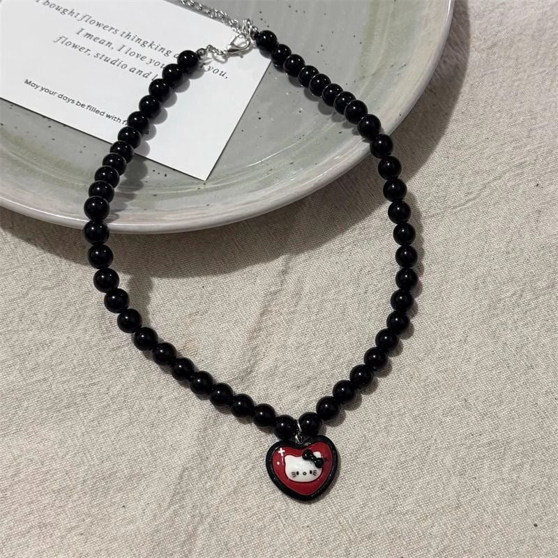 Wholesale Cartoon Ceramic Puppy Beaded Pendant Necklace