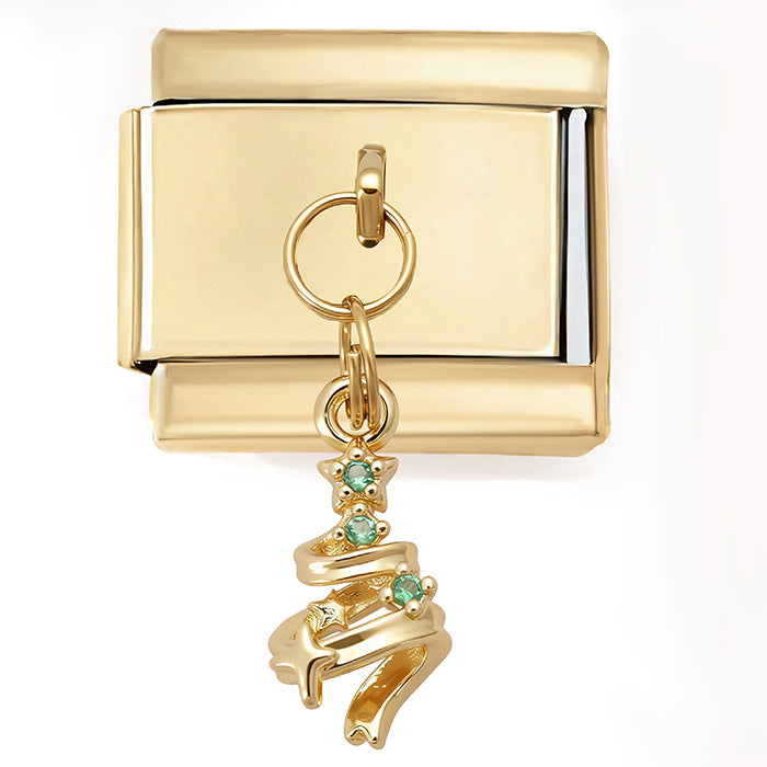 Wholesale Italian  New Year gold module DIY pendant bracelet