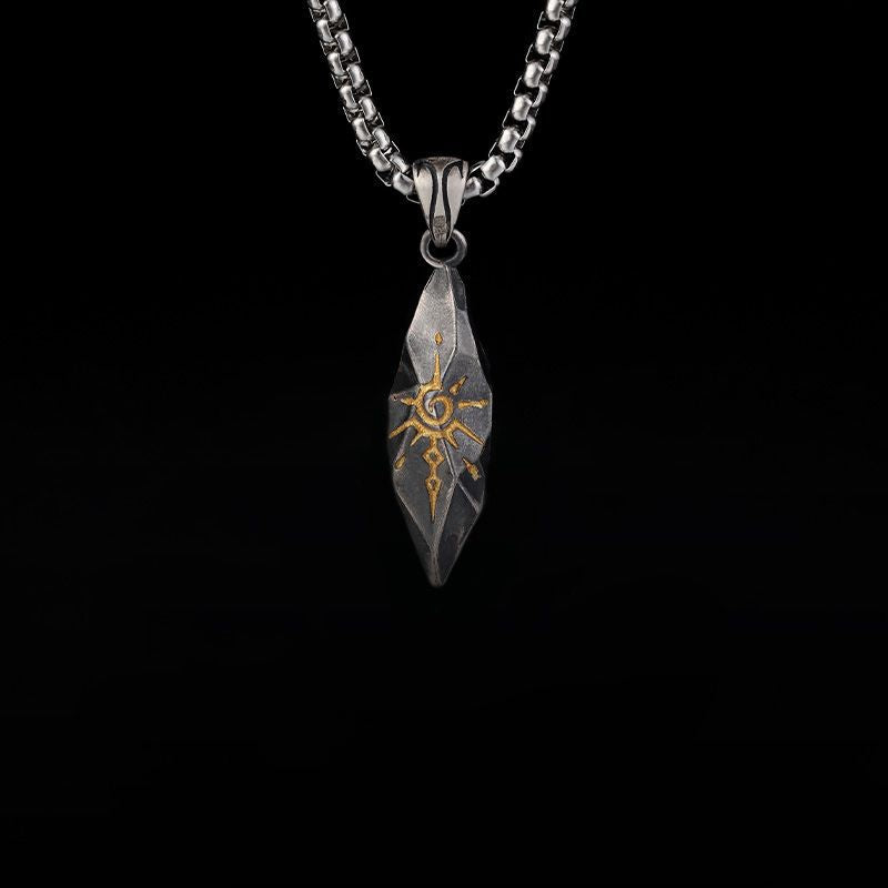 Wholesale Wishing Stone Men' s Titanium Steel Necklace Fashion Accessory Boutique Resale