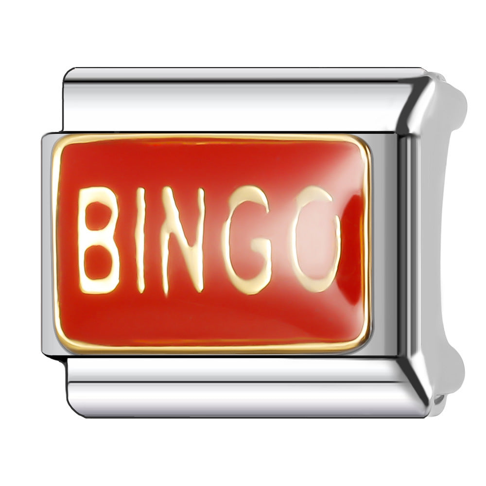 Wholesale Italian Charm Bracelet 9mm DIY Splicing English Series Stainless Steel Composable Bracelet