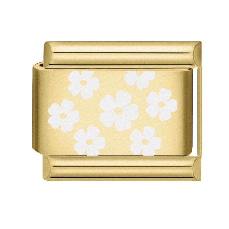 Wholesale 9mm Italian Charm Starter Bracelets DIY square Single Section Creative Stainless Steel Composable Bracelet