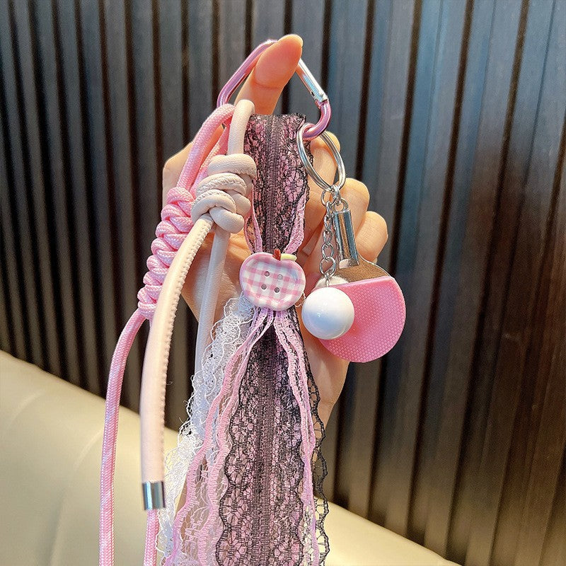 Wholesale Acrylic Tennis Tassel Keychain - Trendy Car Key Accessory for Everyday Use