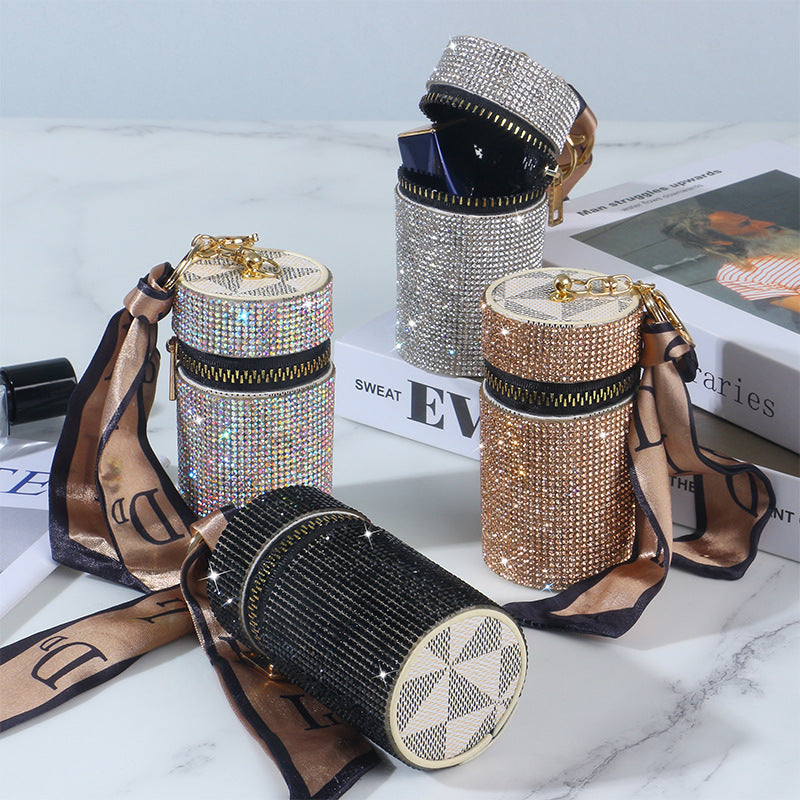 Wholesale Leather Diamond Lipstick Coin Purse Keychains ACC-KC-RuiJie003