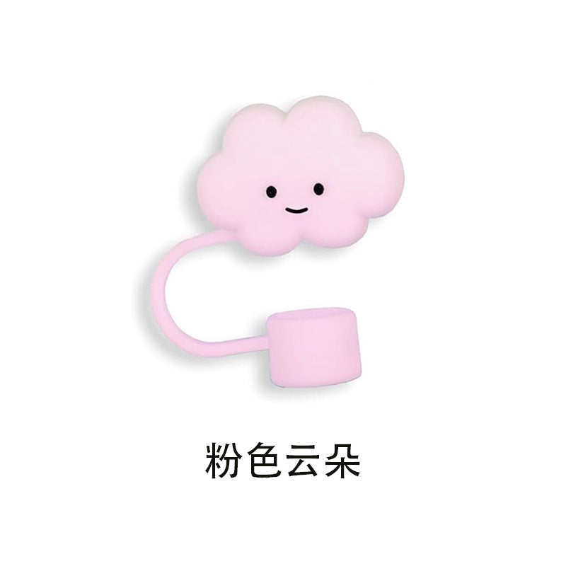 Wholesale Cartoon cute colorful cloud dustproof straw cover