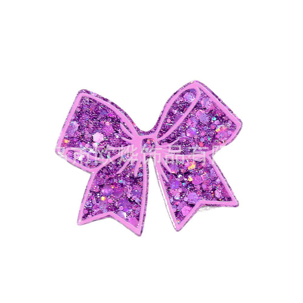 Wholesale 10pcs DIY Acrylic Loose Powder Cartoon Bowknot Brooch Patches