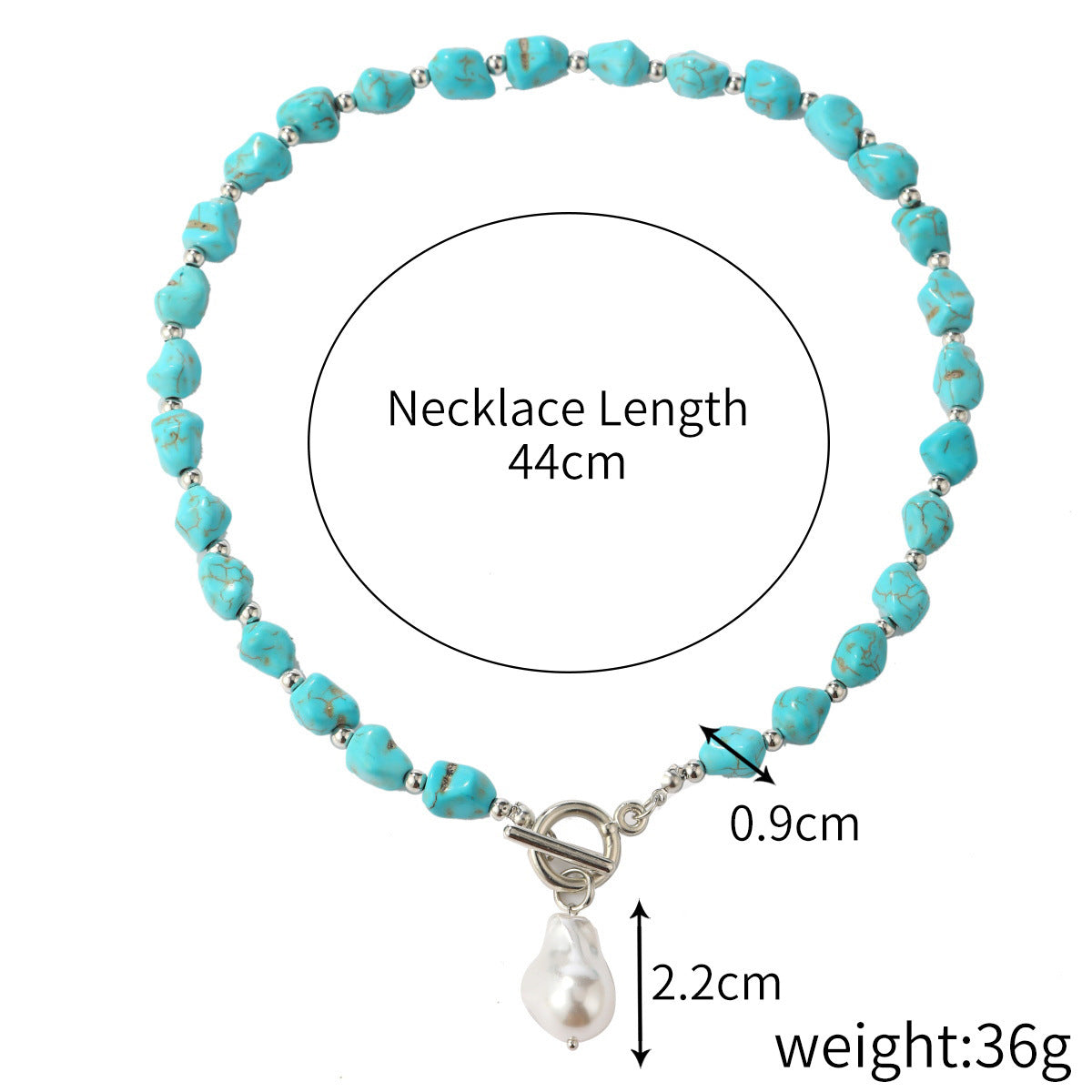 Wholesale Natural Turquoise Beaded Bohemian Ethnic Style Double-Layer Necklace