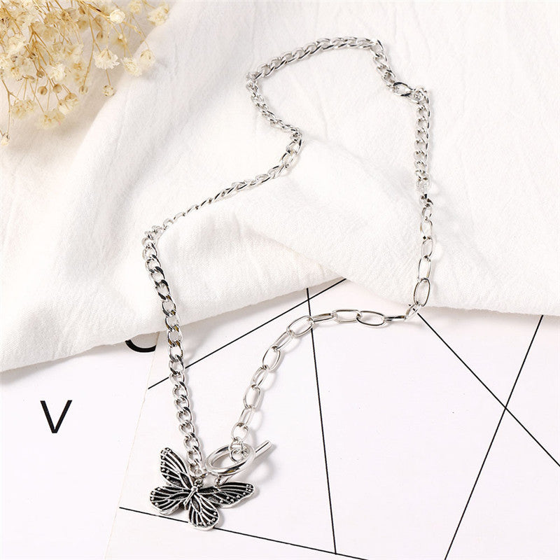Wholesale Vintage Butterfly Pendant Necklace OT Clasp Clavicle Chain ACC-NE-Tongs010
