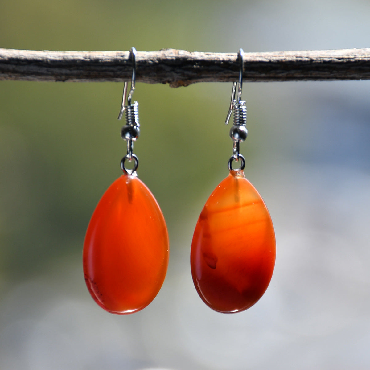 Wholesale Antique Water Drop Natural Stone Earrings - Pink Crystal and Green Aventurine Everyday Jewelry
