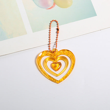 Wholesale Candy Colored Heart-shaped Acrylic Keychain Pendant ACC-KC-HuiMei006