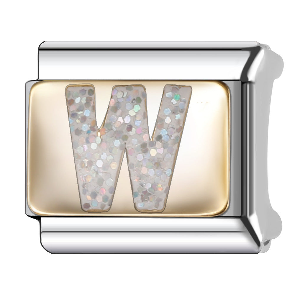 Wholesale Italian Module 9mm Oil-Dropping Gorgeous Letter Bracelet