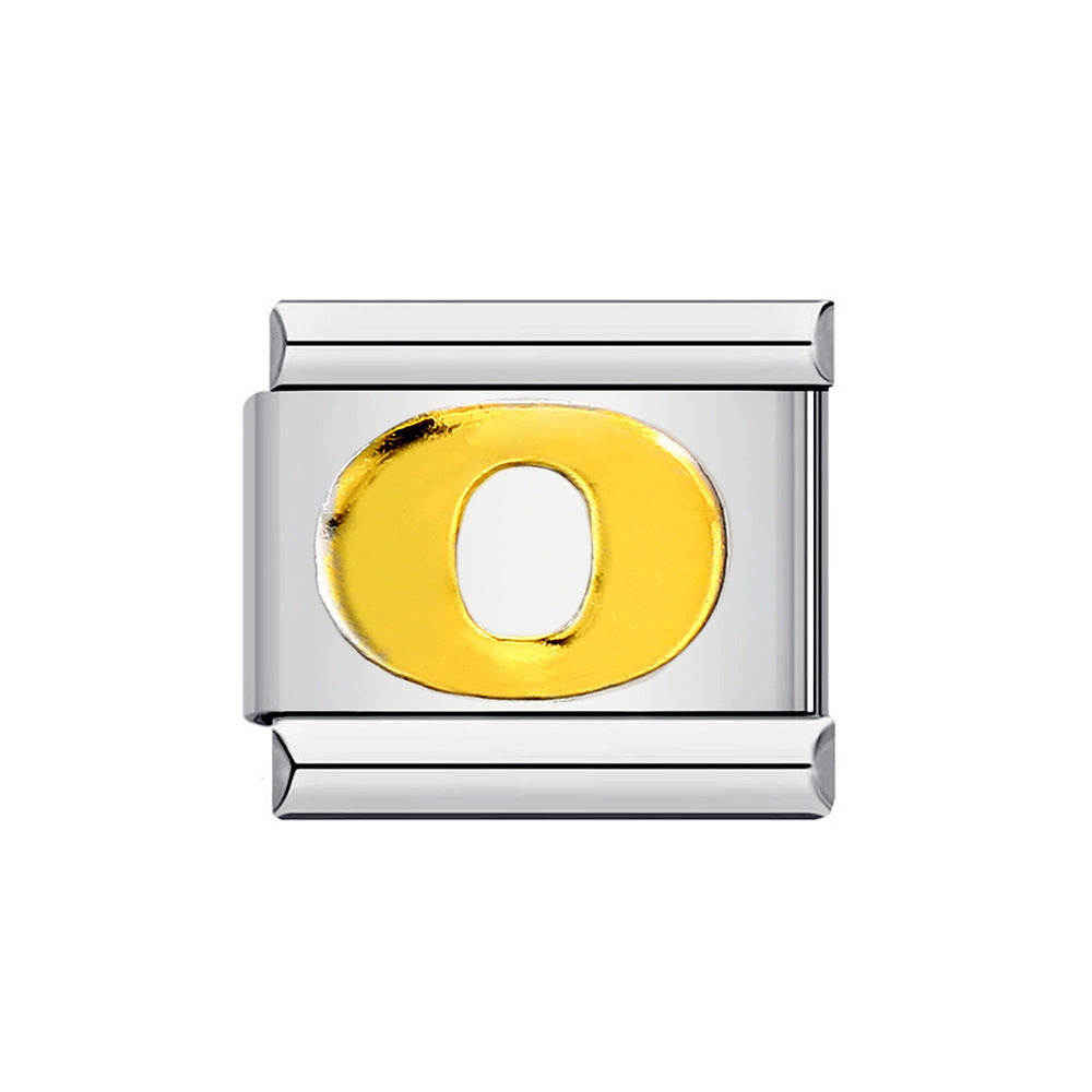 Wholesale 2pcs Italian Charm Bracelet 9mm DIY Splicing English Letter Series Stainless Steel Composable Bracelet