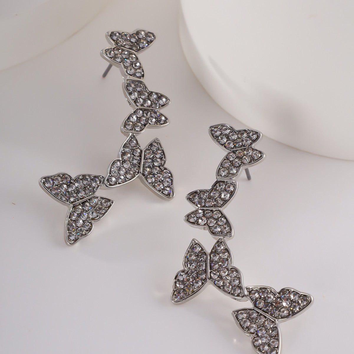 Wholesale  rhinestone decoration butterfly earrings