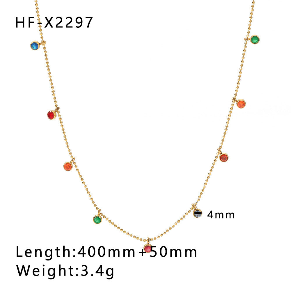 Wholesale stainless steel bamboo love fishtail skirt letter zircon necklace