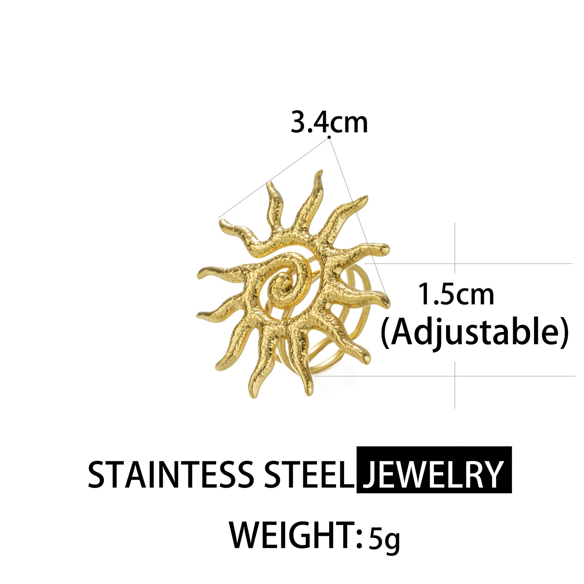 Wholesale Retro French Geometric Stainless Steel Butterfly Open Ring Set,  Everyday Wear Jewelry Accessory