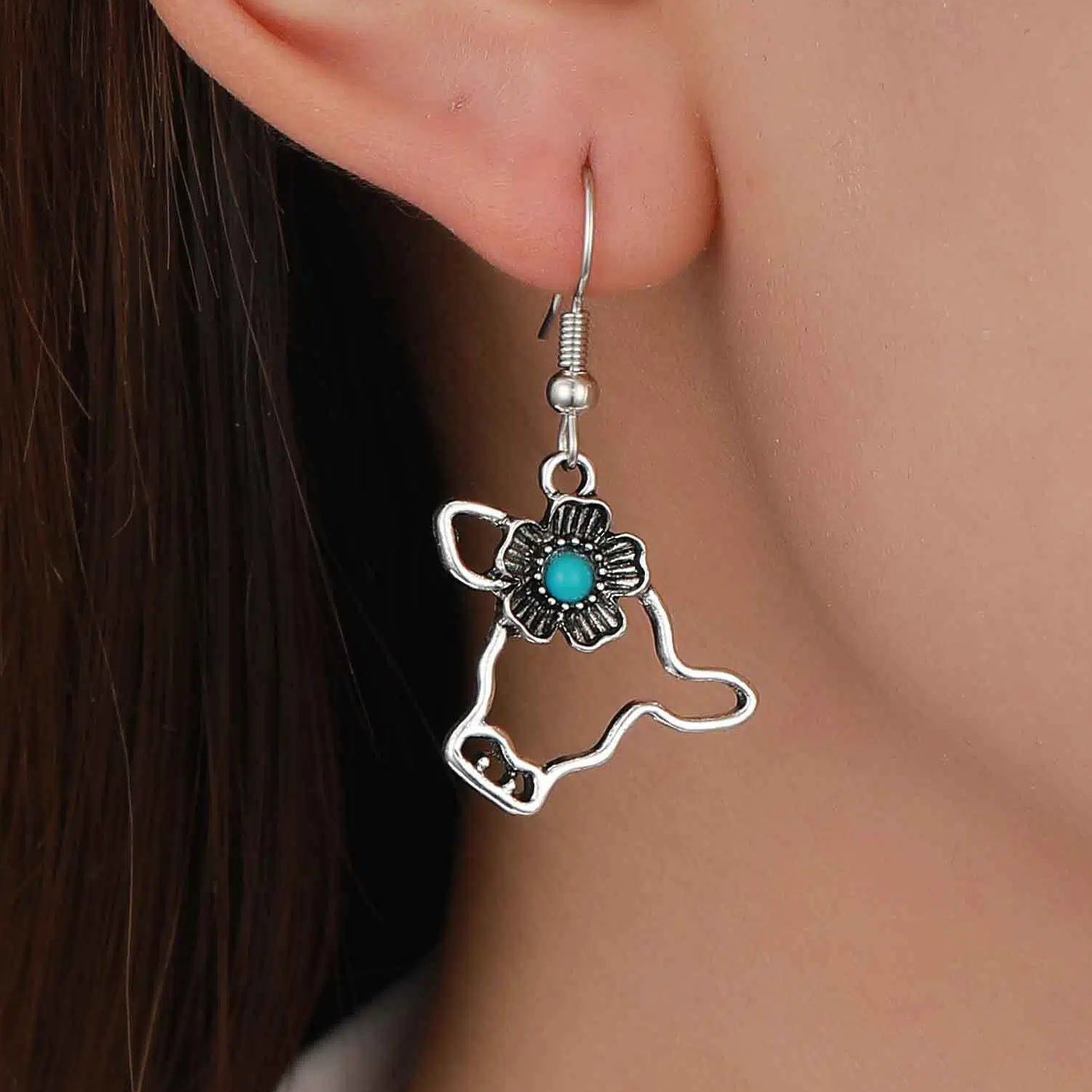 Wholesale  retro pine stone cowboy hat boots horse alloy earrings suit