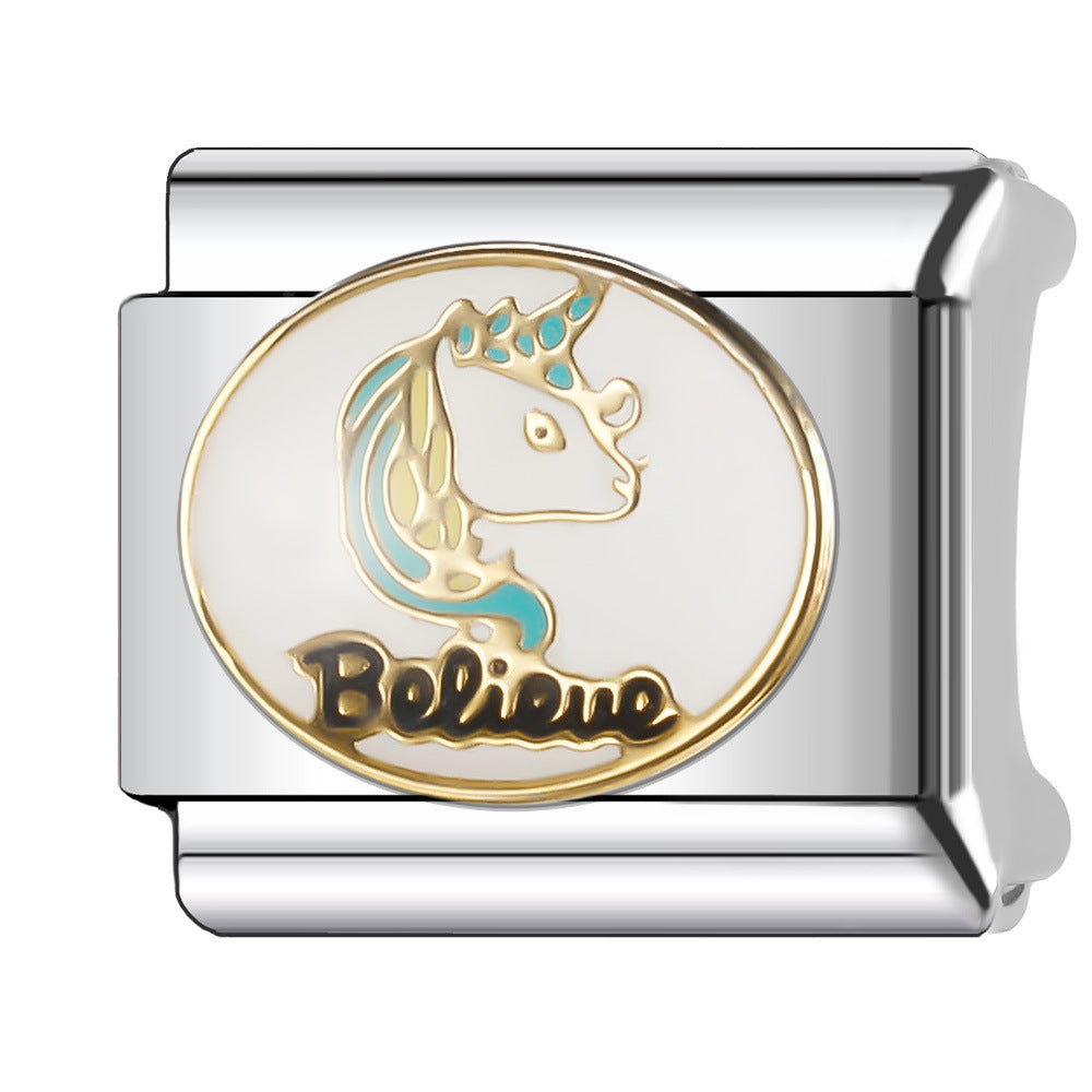 Wholesale Italian Charm Bracelet 9mm DIY Splicing Cute Animal Stainless Steel Composable Bracelet