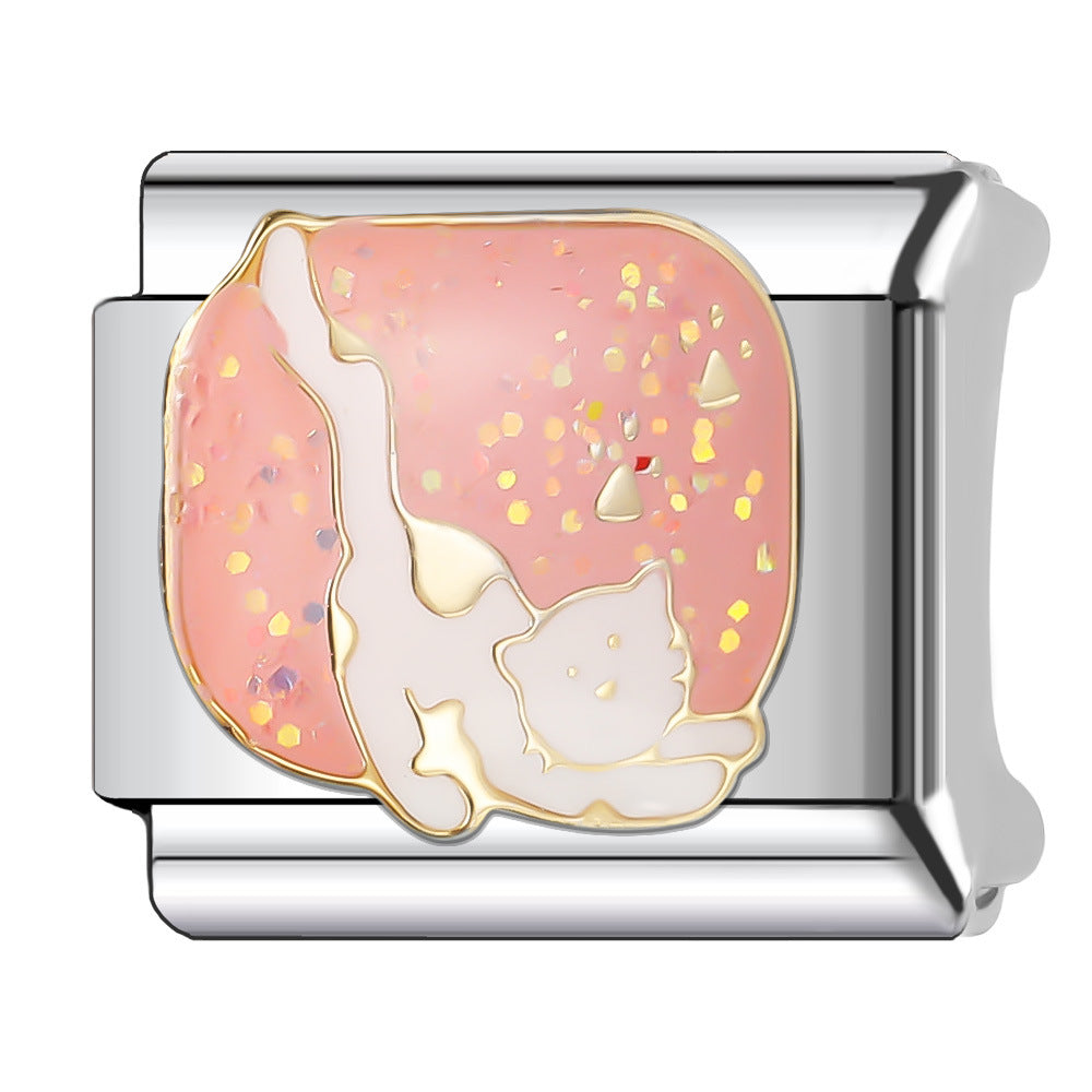 Wholesale Italian Charm Bracelet 9mm DIY Splicing Cute Pet Series Stainless Steel Composable Bracelet